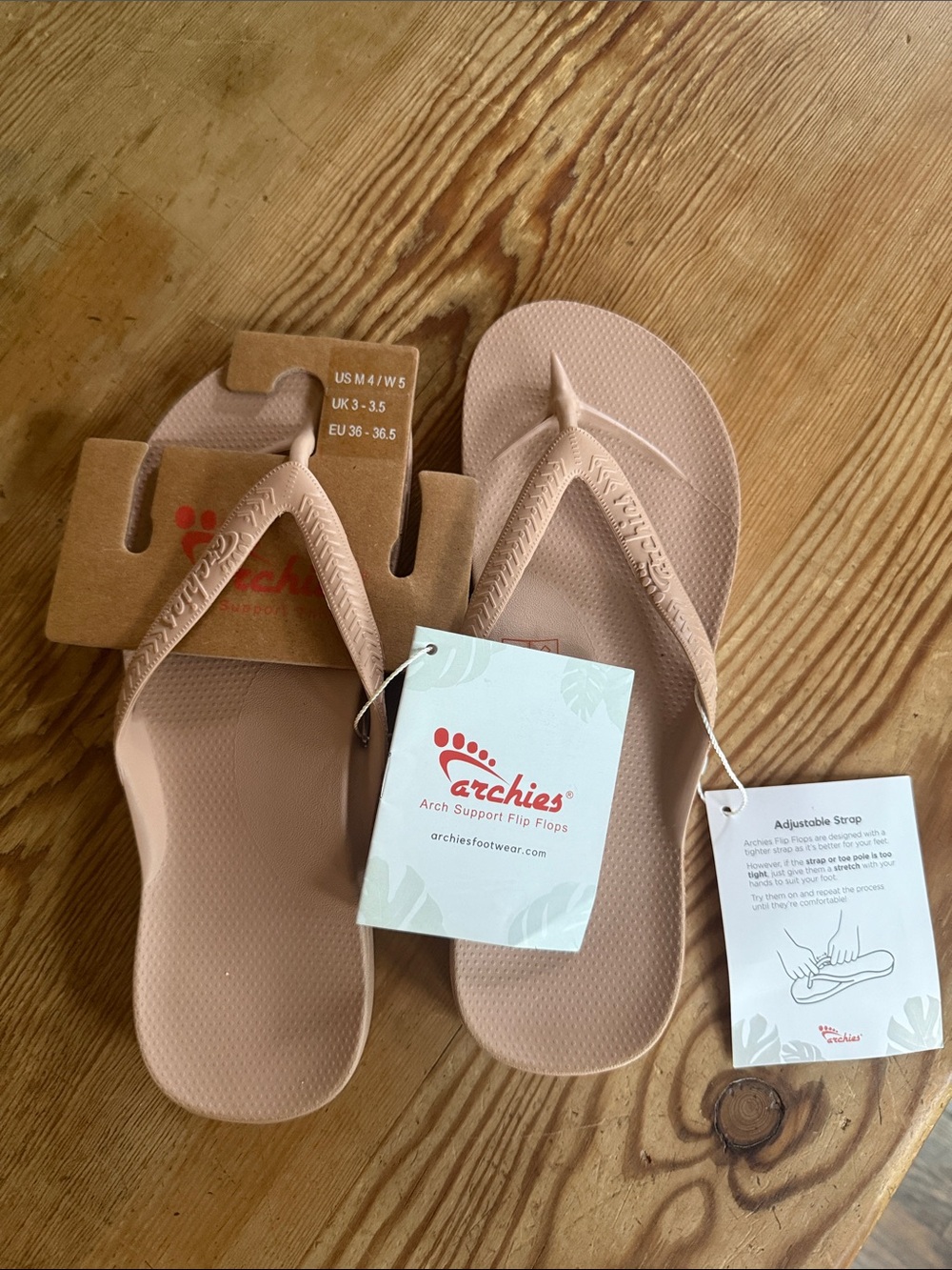 Archies Women's Arch Support Flip Flops - Taupe